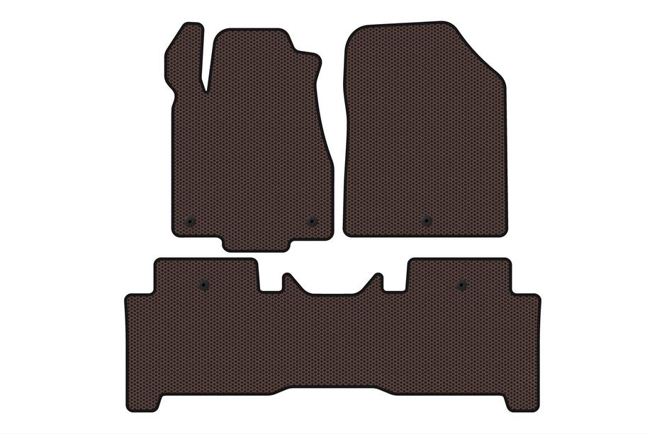 Acura MDX 2007–2013 Carsuit rubber automatten voor het interieur (2 rijen, bruin) Image