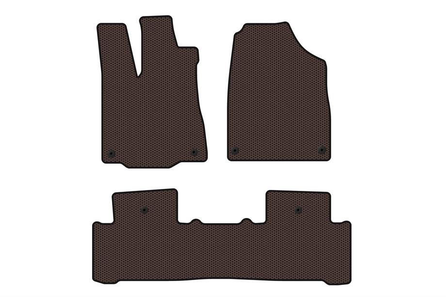 Acura MDX 2013–2020 Carsuit rubber automatten voor het interieur (2 rijen, bruin) Image