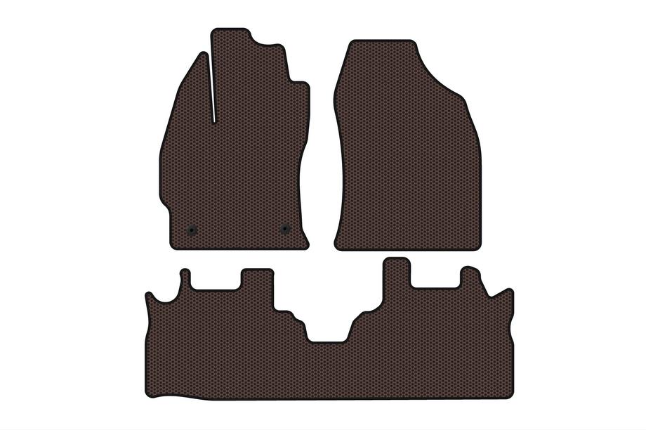 Toyota Prius Plus Carsuit rubber automatten voor het interieur (2 rijen, bruin) Image