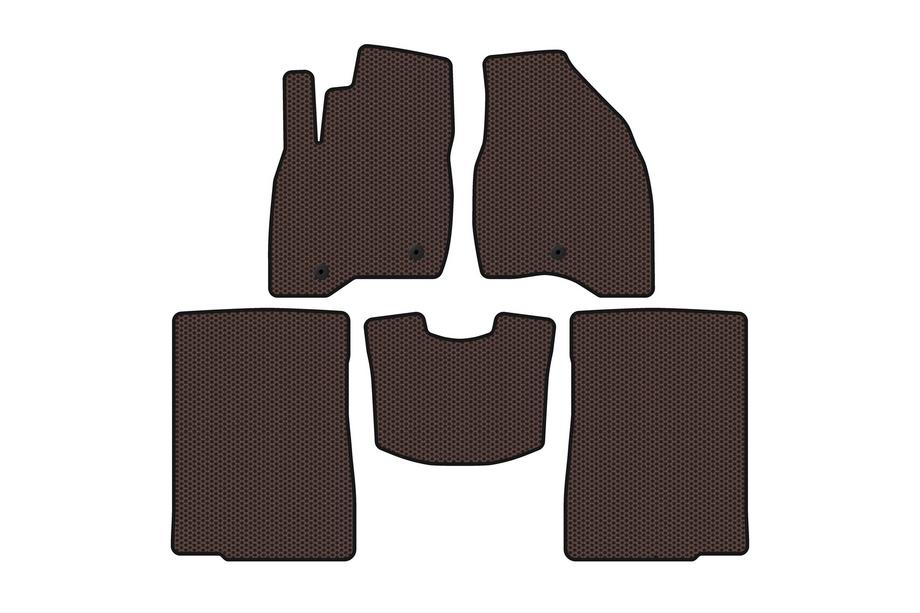 Ford Explorer 2011–2019 Rubberen automatten Carsuit (2015-2017, 2 rijen, 7-zits, bruin) Foto 1