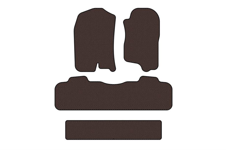 Chevrolet Tahoe 2007–2014 Rubberen automatten Carsuit (3 rijen, 2007-2014, bruin) Image