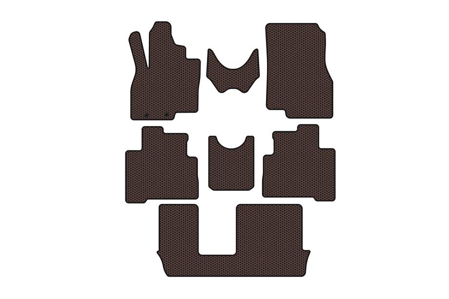 Mitsubishi Grandis 2003–2011 Carsuit rubberen automatten (3 rijen, bruin) Image