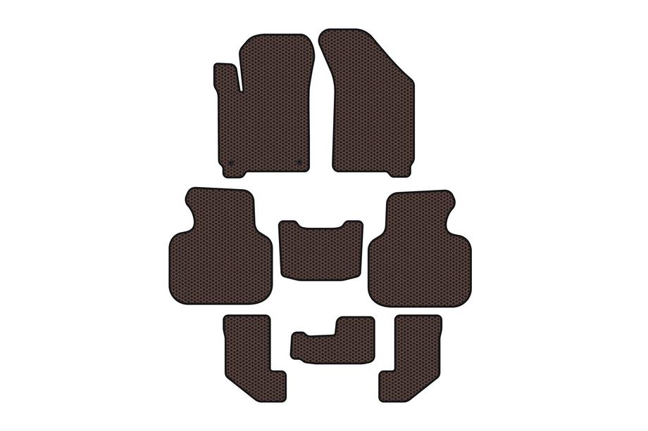 Dodge Journey 2008–2020 Carsuit rubberen automatten (2008-2011, 3 rijen, bruin) Image