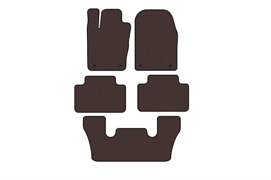 Dodge Durango 2010– Carsuit rubberen automatten (3 rijen, bruin) Foto 1