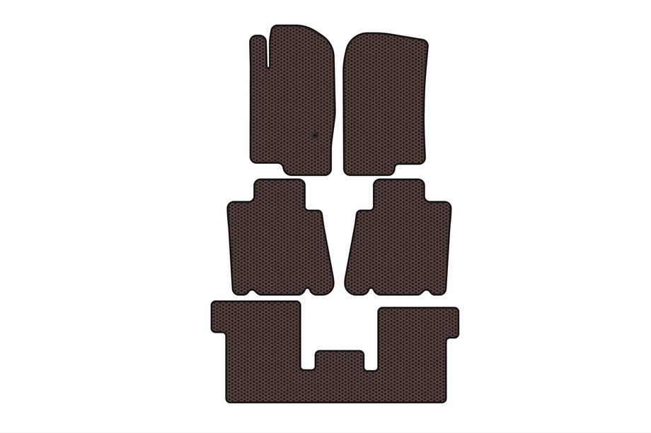 Ford Explorer 2001–2005 Carsuit rubberen automatten (3 rijen, bruin) Image