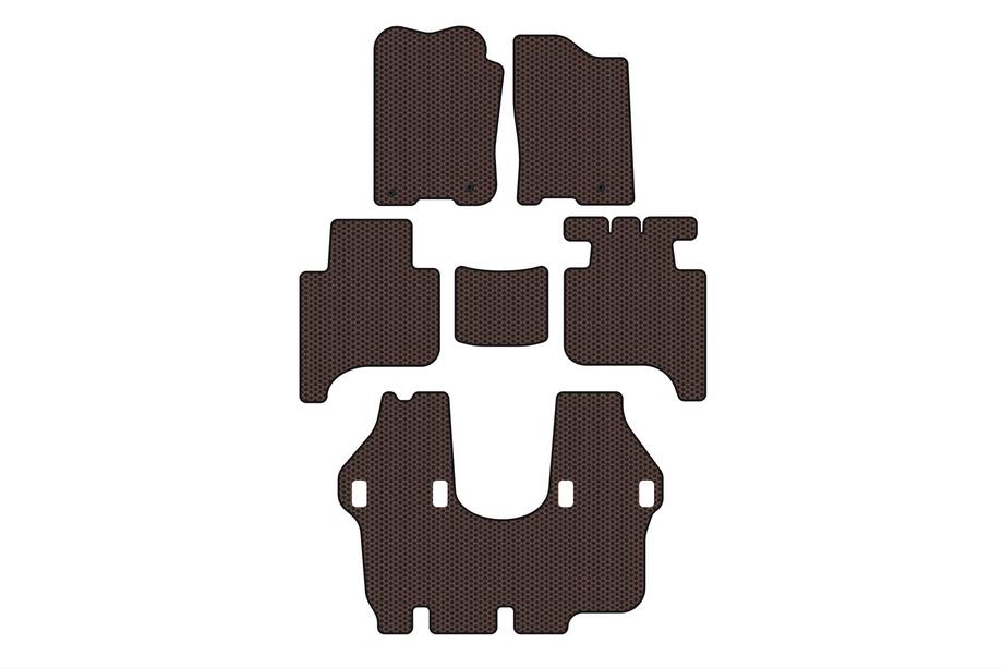 Infiniti QX56 2004–2010 Rubberen automatten Carsuit (3 rijen, 2004-2008, bruin) Image