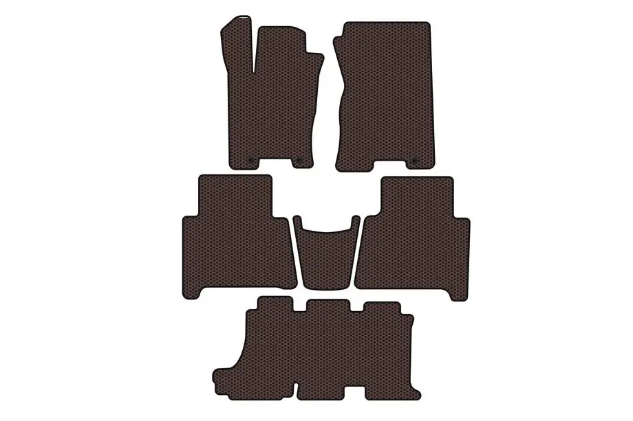 Kia Mohave 2008–2016 Carsuit rubberen automatten (3 rijen, bruin) Image