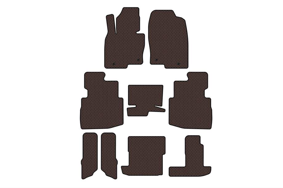 Mazda CX-9 2017– Rubberen automatten Carsuit (3 rijen, 7-zits, bruin) Image