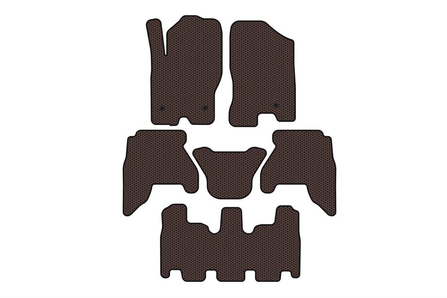 Nissan Pathfinder R51 2005–2014 Rubberen automatten Carsuit V1 (3 rijen, bruin, 2010-2014) Foto 1