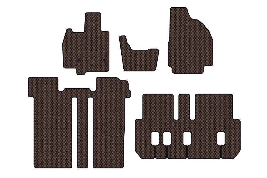 Toyota Previa 2006–2019 Rubberen automatten Carsuit (3 rijen, 6-zits, bruin) Image