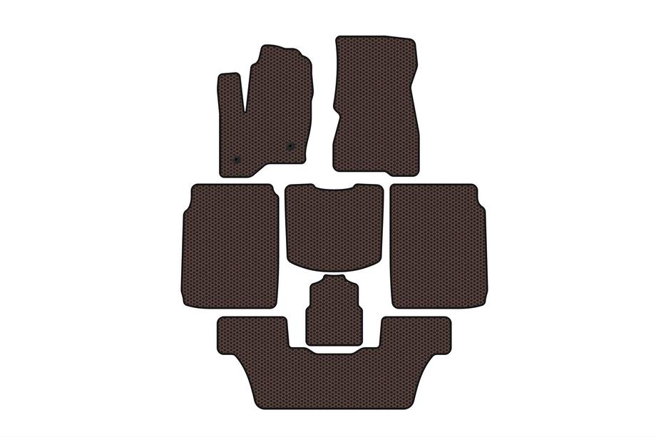 Ford Flex 2009–2019 Carsuit rubber automatten (3 rijen, 2013-2019, bruin) Image