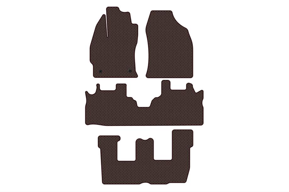 Toyota Prius Plus Carsuit rubberen automatten (3 rijen, bruin) Foto 1