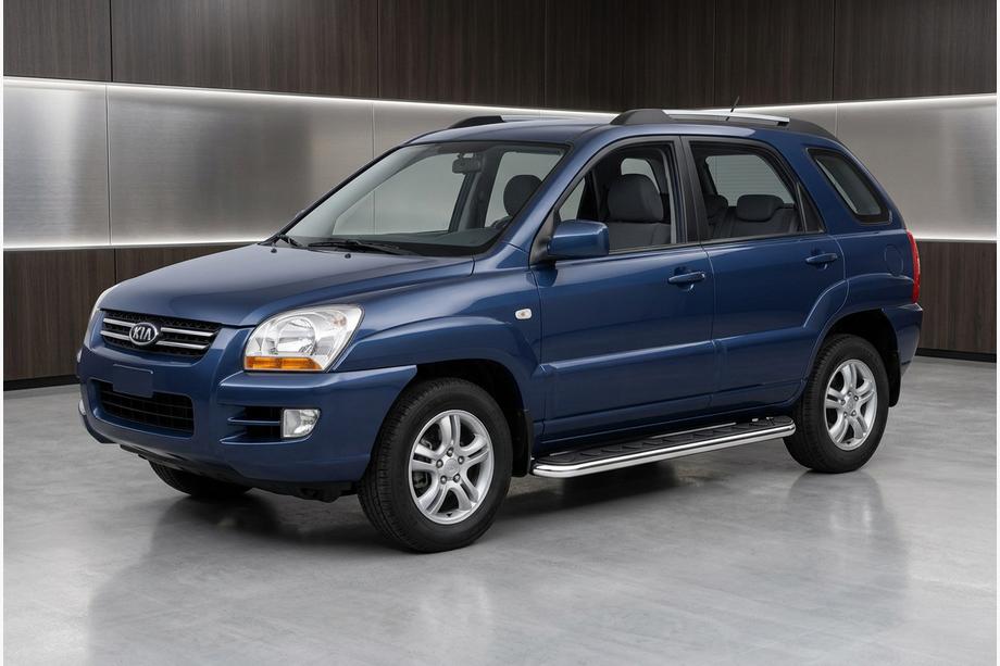 Kia Sportage 2004–2010 Maydos V1 zijtreden (set 2 stuks, aluminium + RVS) Image