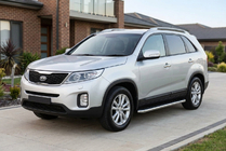 Kia Sorento II XM 2009–2014 Maydos V1 zijtreden (set 2 stuks, aluminium + RVS) foto 1