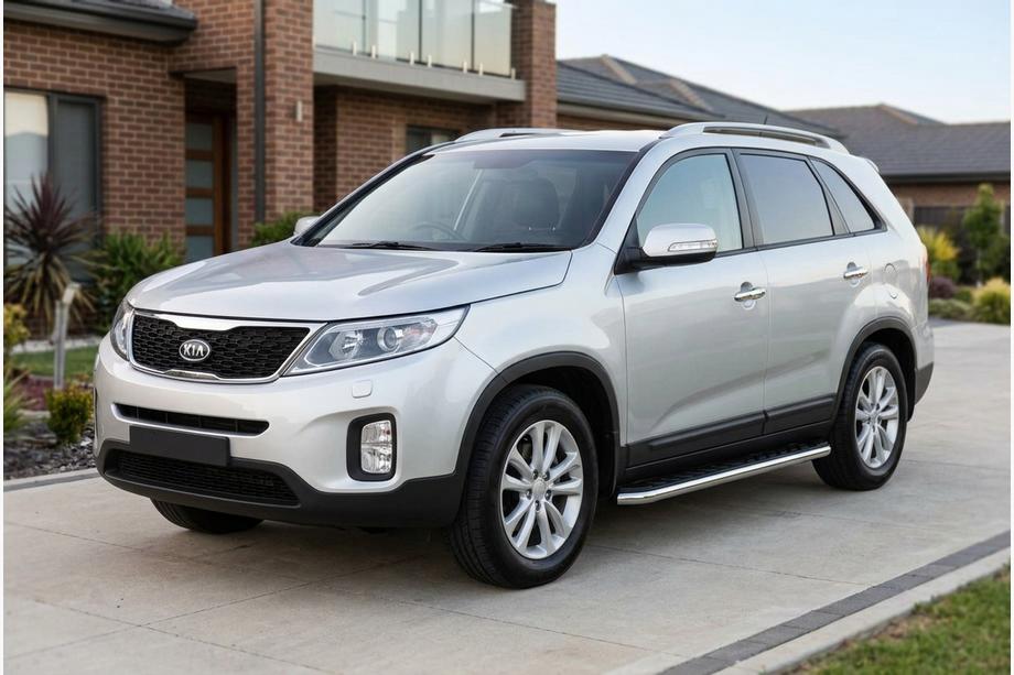 Kia Sorento II XM 2009–2014 Maydos V1 zijtreden (set 2 stuks, aluminium + RVS) Image