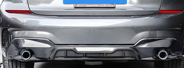 BMW 3 Serie G20/G21 2018– Achterbumper diffuser (voor M-Sport 2018-2022, voor ronde uitlaatsierstukken, ABS) foto 2