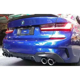 Achterbumper diffuser (voor M-Sport 2018-2022, voor rechthoekige uitlaatsierstukken, ABS) foto 1