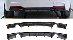 BMW 3 Serie F30/F31 2012–2019 Achterbumperdiffuser voor dubbele enkelvoudige uitlaat (voor M-Sport, ABS) foto 4