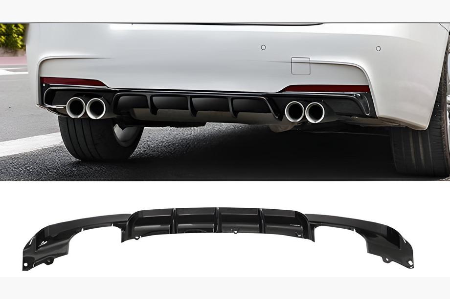 BMW 3 Serie F30/F31 2012–2019 Achterbumper diffuser voor dubbelzijdige dubbele uitlaat (voor M-Sport, ABS) Image