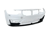BMW 3 Serie F30/F31 2012–2019 Front lip spoiler BM (voor M3-LOOK, hoogglans zwart) foto 3