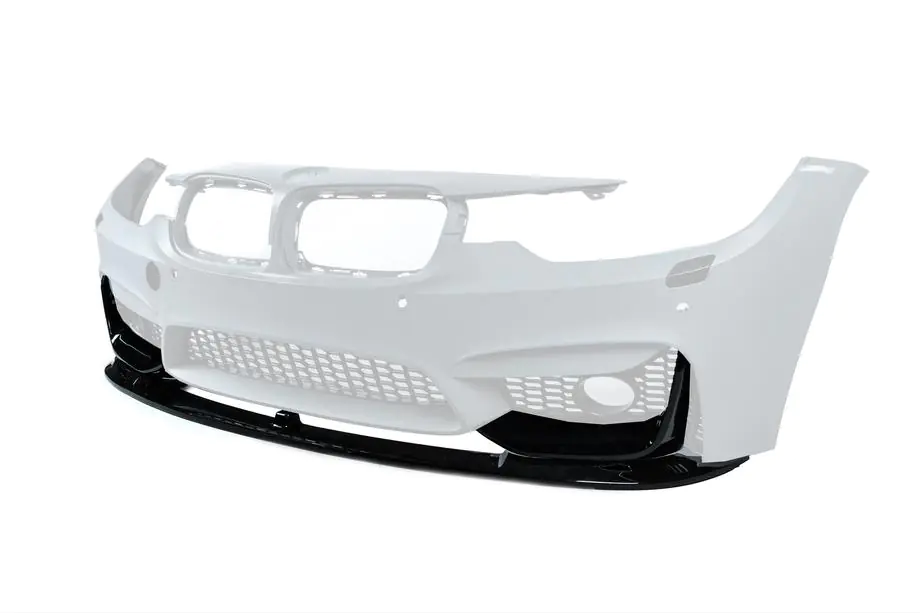 BMW 3 Serie F30/F31 2012–2019 Front lip spoiler BM (voor M3-LOOK, hoogglans zwart) Image