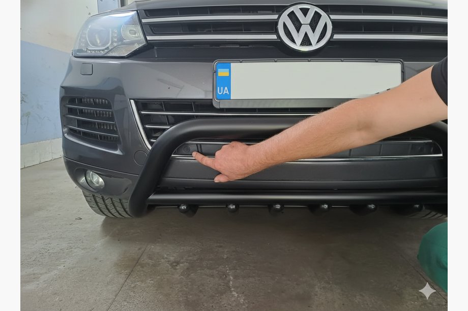 Volkswagen Touareg 2010–2018 Bullbar WT003 Black (RVS) Foto 5