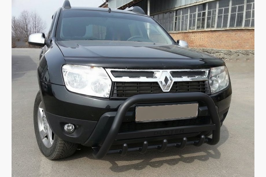 Renault Duster 2008–2017 Bullbar met opschrift WT004 Black (roestvrij staal) Image