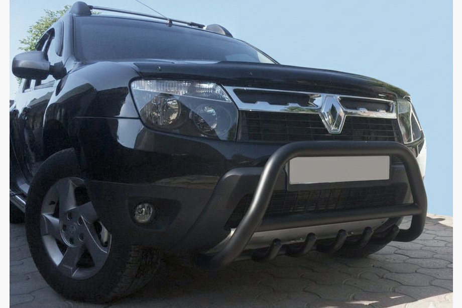 Dacia Duster 2008–2018 Bullbar zonder logo WT003 Black (RVS) Foto 3
