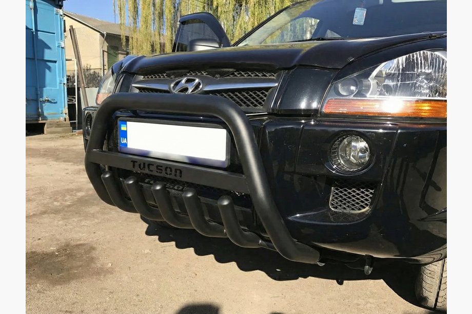 Hyundai Tucson JM 2004– Bullbar WT004 Black (RVS) Image