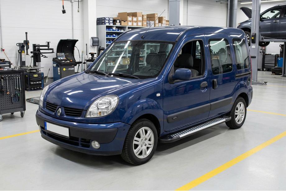 Renault Kangoo 1998–2008 Line side steps (set van 2, aluminium) Image