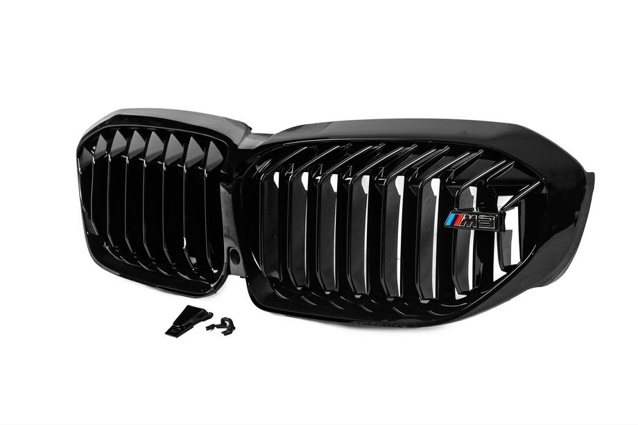 BMW 3 Serie G20/G21 2018– Niergrille M-Look V1 (2018-2022, glanzend zwart) Zonder camera-uitsparing Foto 3