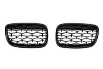BMW X6 E71 2008–2014 Nieren grille Diamond Black (glans zwart) foto 2