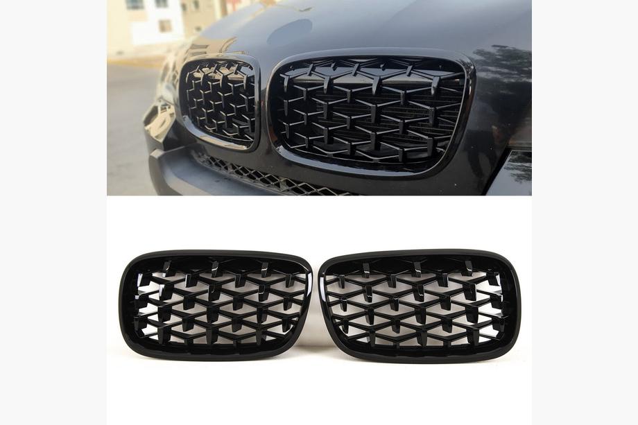 BMW X6 E71 2008–2014 Nieren grille Diamond Black (glans zwart) Image