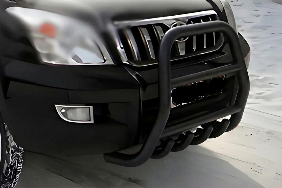 Toyota Land Cruiser Prado 120 2002–2009 Hoge bullbar Black (RVS) Image