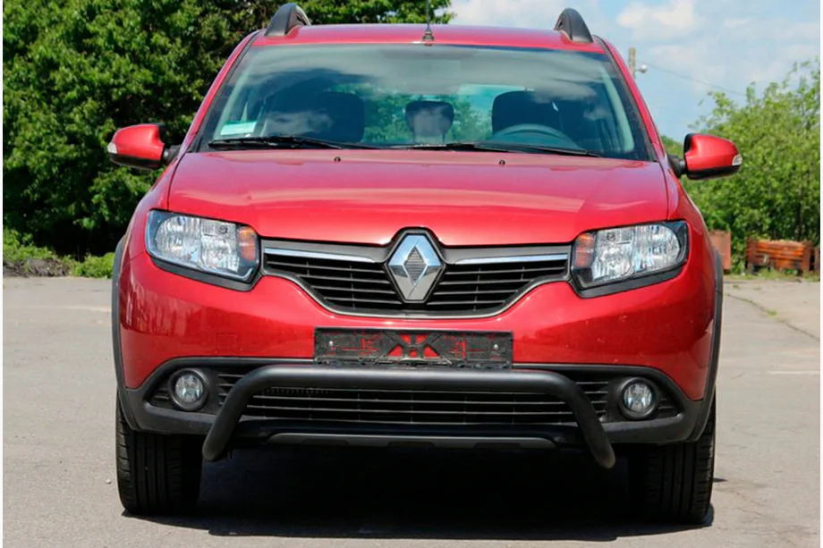 Dacia Sandero 2013–2020 Voorbullbar WT007 Black (RVS) Image