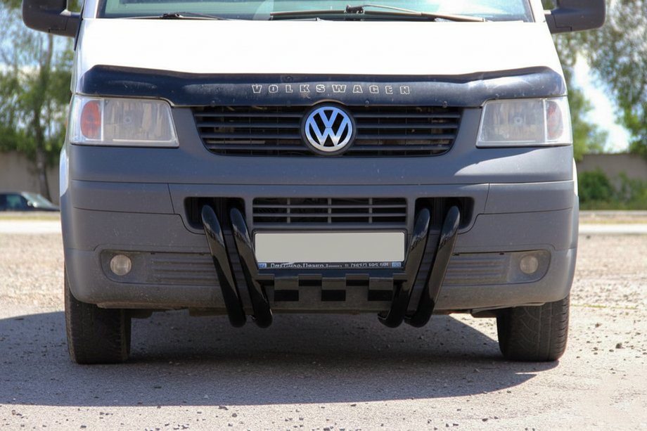 Volkswagen T5 Transporter 2003–2010 Bullbar ST006-15 Nostrils Black (RVS) Foto 1