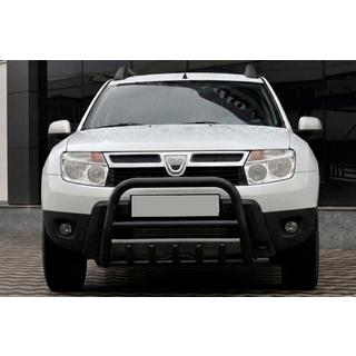 Bullbar zonder opschrift QT006 Black (roestvrij staal) Dacia Duster 2008–2018