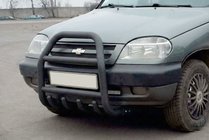 Chevrolet Niva 1998–2020 Bullbar QT007 Black (roestvrij staal) foto 4