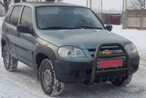 Chevrolet Niva 1998–2020 Bullbar QT007 Black (roestvrij staal) foto 3