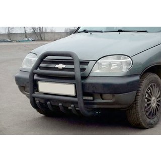 Bullbar QT007 Black (roestvrij staal) Chevrolet Niva 1998–2020 foto 4