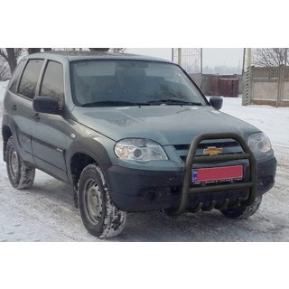 Bullbar QT007 Black (roestvrij staal) Chevrolet Niva 1998–2020 foto 3