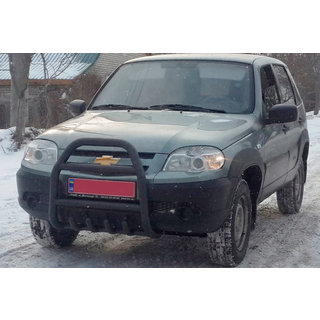 Bullbar QT007 Black (roestvrij staal) Chevrolet Niva 1998–2020 foto 1