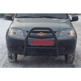 Bullbar QT007 Black (roestvrij staal) Chevrolet Niva 1998–2020 foto 2