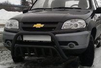 Chevrolet Niva 1998–2020 Bullbar WT002 Black (roestvrij staal) foto 1