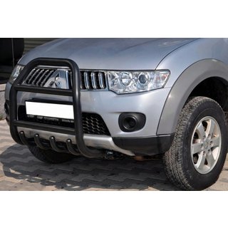 Bullbar voorzijde QT007 Black (RVS) Mitsubishi Pajero Sport 2008–2015 foto 1