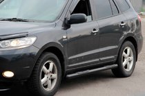 Hyundai Santa Fe 2 2006–2012 Zijbuizen B3 Black (2 st., RVS) foto 1