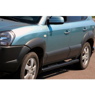 Zijbuizen BB002 Black (2 st., RVS) Hyundai Tucson JM 2004– foto 1