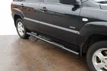 Kia Sportage 2004–2010 Sidebars Black (2 stuks, RVS) foto 1
