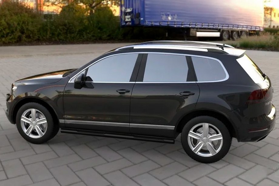 Volkswagen Touareg 2010–2018 Zijbuizen Black (2 st., RVS) Image