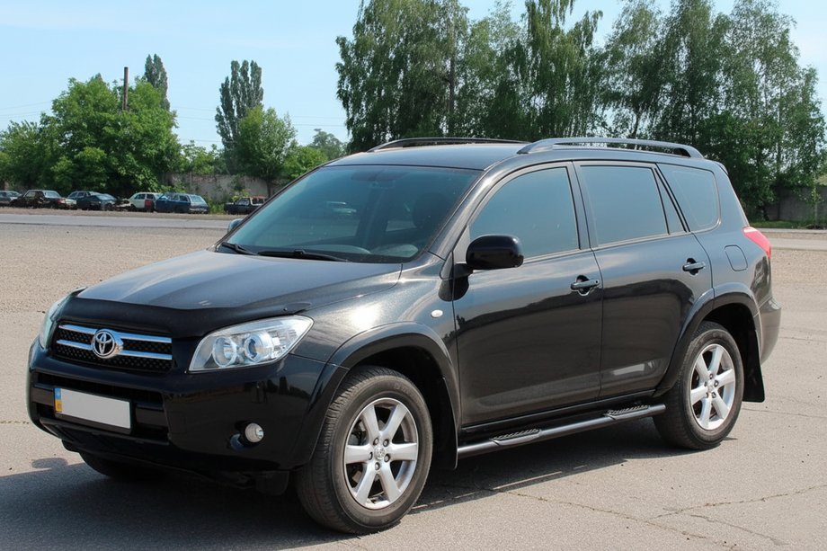 Toyota Rav 4 2006–2013 Zijbuizen voor standaardbasis Black (2 st., RVS) Foto 3